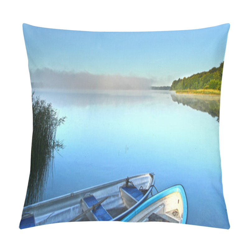 Personality  Lake With Empty Boats Pillow Covers