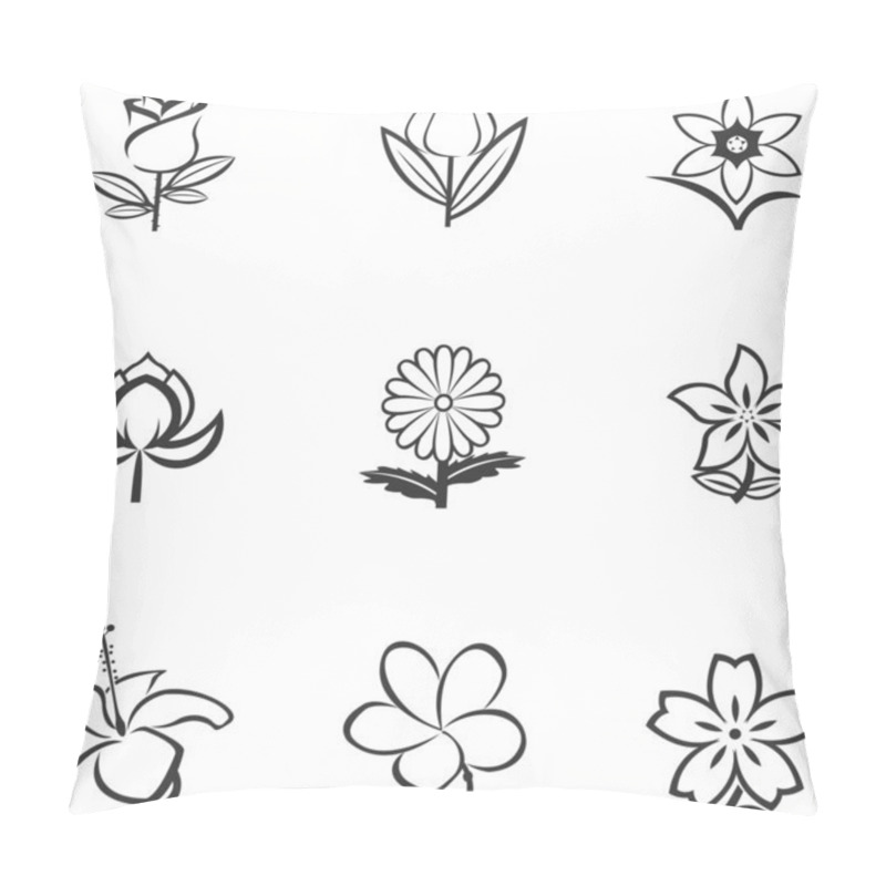 Personality  Flower Icons Pillow Covers