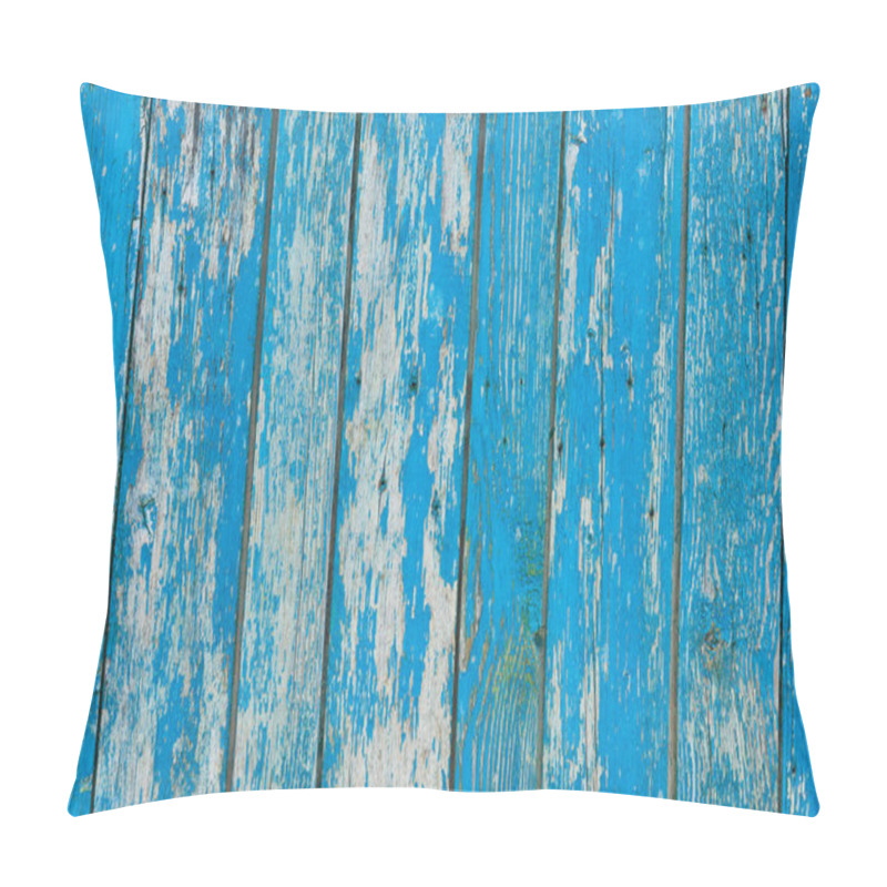 Personality  Old Scratched Weathered Blue Wooden Planks Background  Pillow Covers