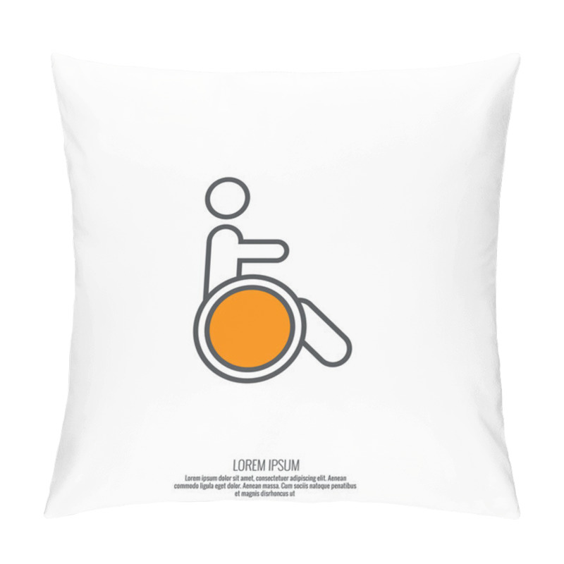 Personality  Symbol Man On The Wheelchair. Pillow Covers