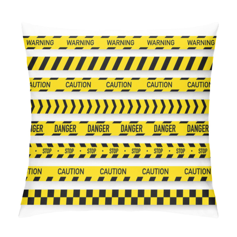 Personality  Black And Yellow Police Stripe. Vector Illustration Pillow Covers