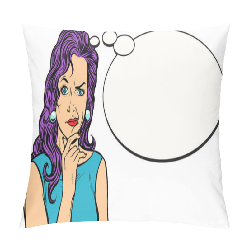 Personality  Woman Skeptical Person Mimics Comic Balloon Pillow Covers