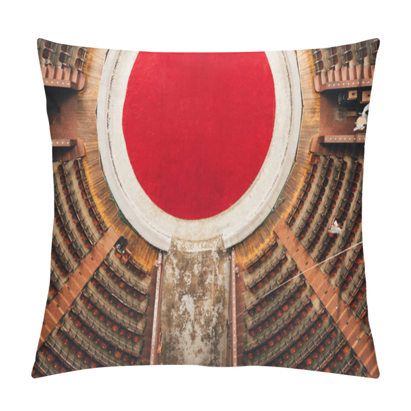 Personality  Top View Of Empty Circus Arena With Seats And Entrances  Pillow Covers