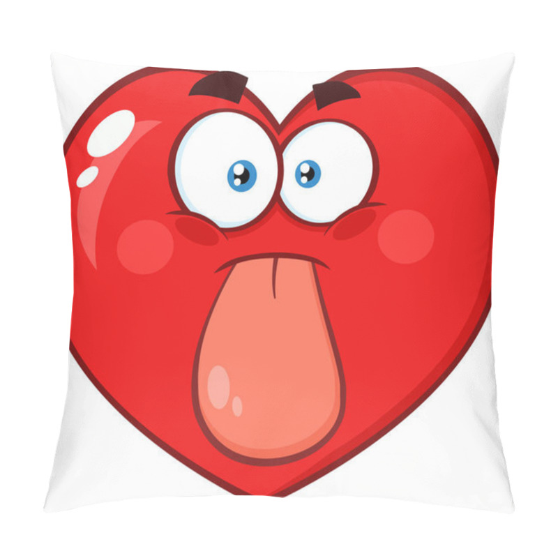 Personality  Red Heart Cartoon Emoji Face Character  Pillow Covers