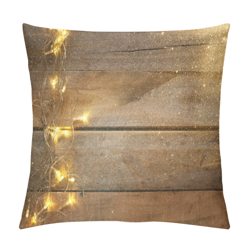 Personality  Christmas Warm Gold Garland Lights Pillow Covers