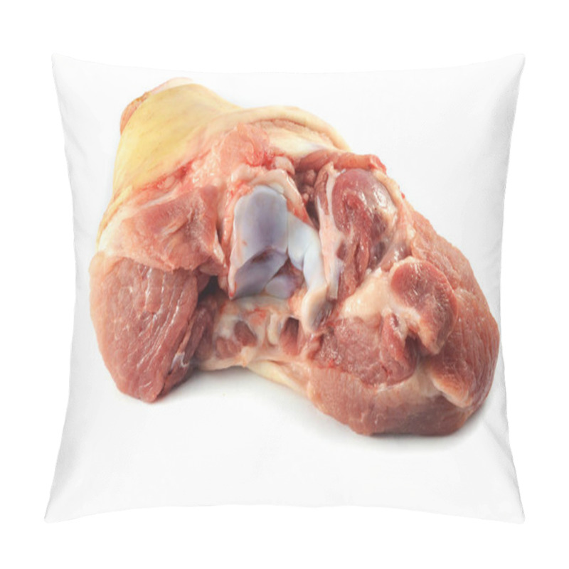 Personality  Raw Leg Pork Isolated / Fresh Pork Leg Pig And Bone Pork Isolated On White Background Pillow Covers