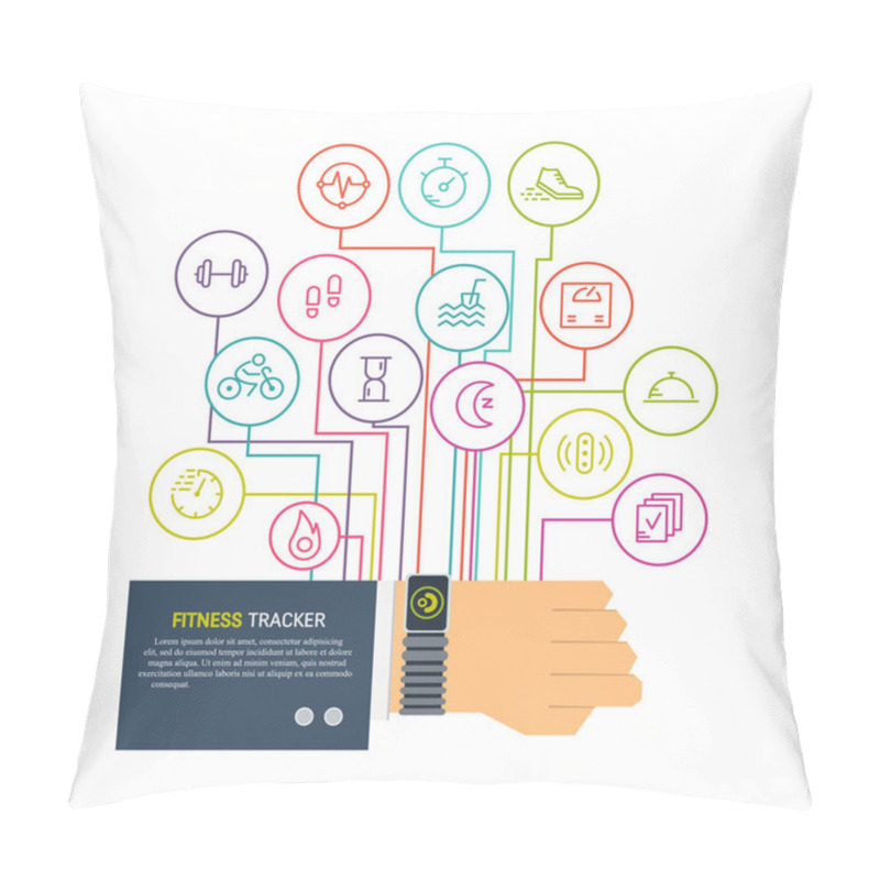 Personality  Fitness Tracker Infographic Pillow Covers