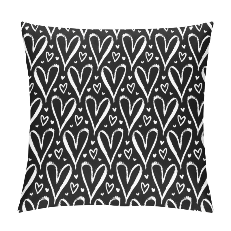 Personality  Pattern With Hand Drawn Hearts Pillow Covers