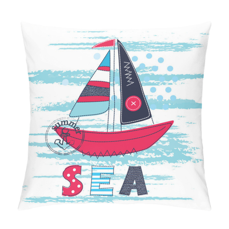 Personality  Background With Cute Abstract Ship Pillow Covers