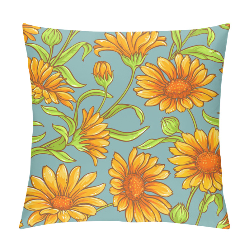 Personality  Calendula Vector Seamless Pattern Pillow Covers