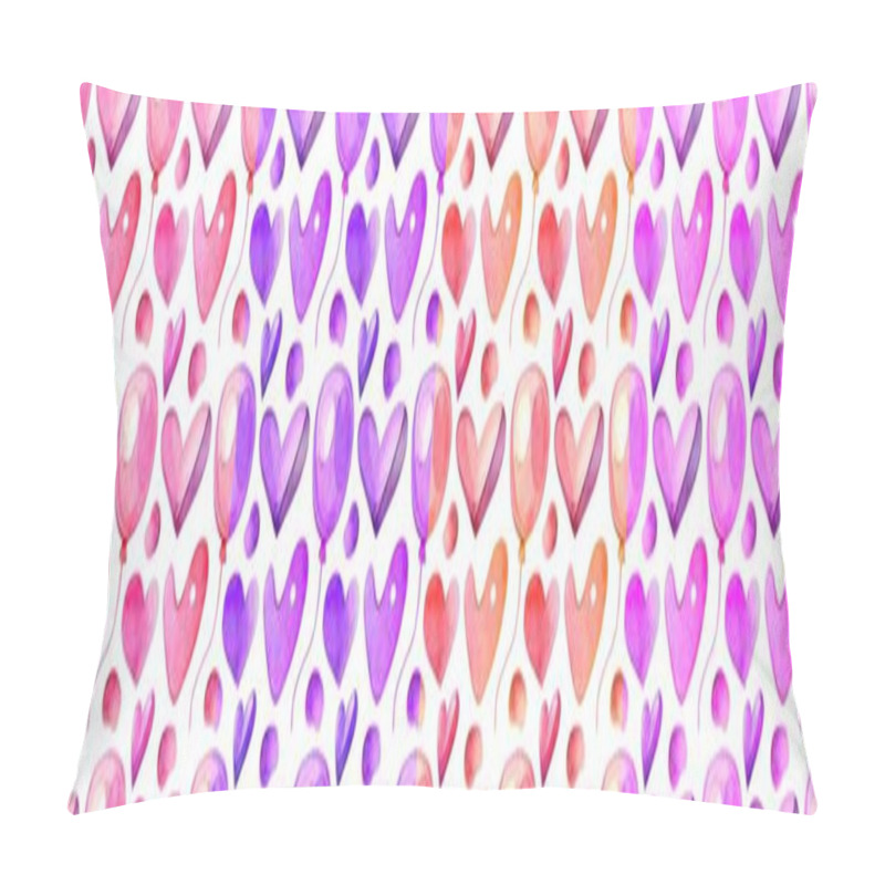 Personality  This Vibrant Design Features An Array Of Hearts In Various Shades Of Pink And Purple, Creating A Joyful And Visually Appealing Pattern Perfect For Celebration Or Decoration. Pillow Covers