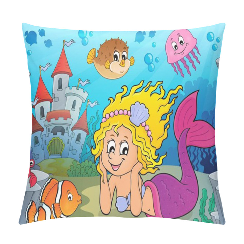 Personality  Happy Mermaid Theme 2 Pillow Covers