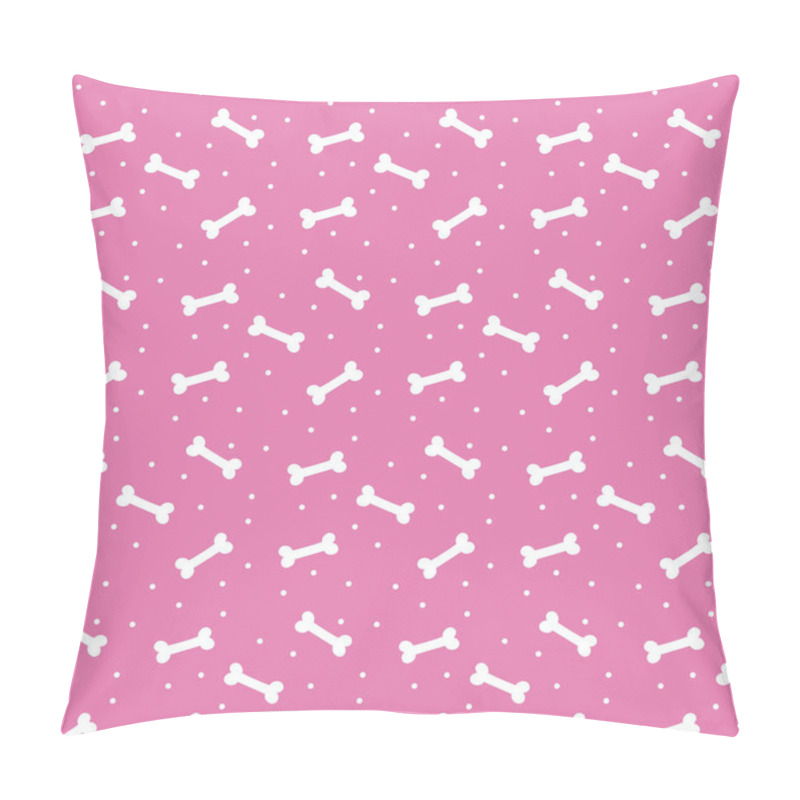 Personality  Seamless Pattern With Bones For Dog On The Pink Background.  Pillow Covers