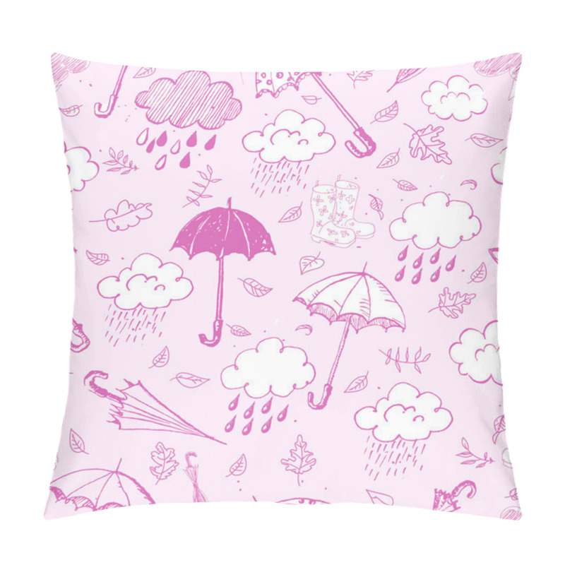 Personality  Rain, Clouds And Umbrellas. Pillow Covers