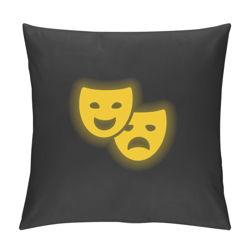 Personality  Art Dec  Yellow Glowing Neon Icon Pillow Covers