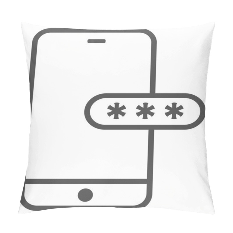 Personality  Mockup Phone With Encrypted Password Authentication. Two Factor Authentication Or Multifactor Authentication Or One Time Password OTP Icon. Pillow Covers