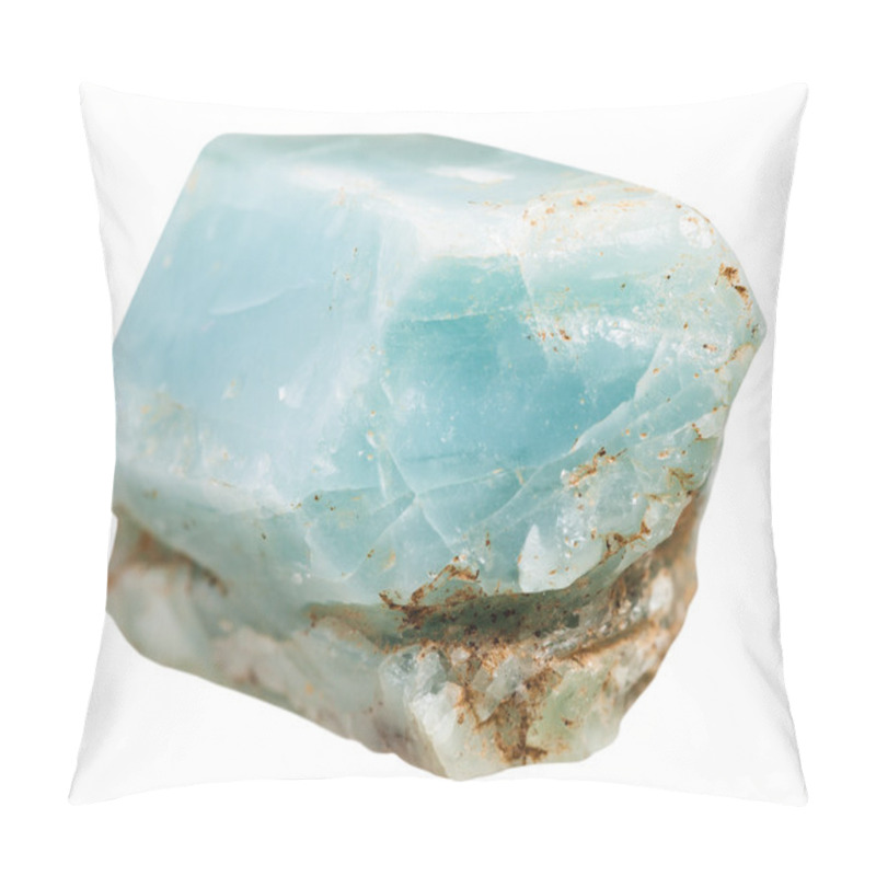 Personality  Crystal Of Apatite Gem Stone Isolated On White Pillow Covers