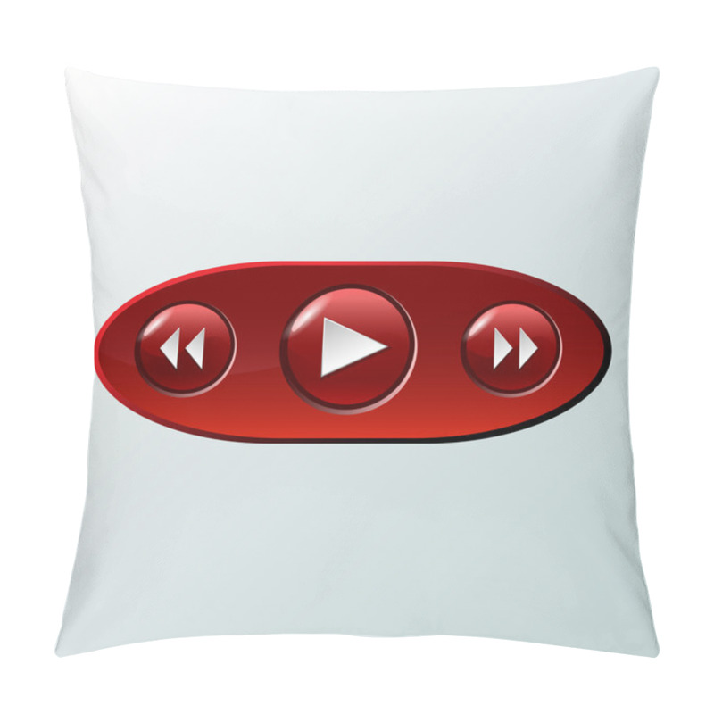 Personality  Red Media Buttons. Vector Illustration  Pillow Covers