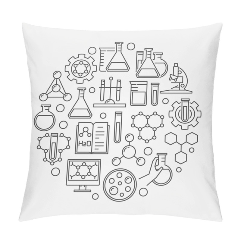 Personality  Education And Chemistry Circular Symbol Pillow Covers