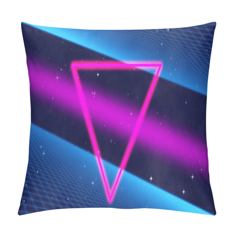 Personality  Abstract Retro 1980s Background With Stars And Grid Pillow Covers