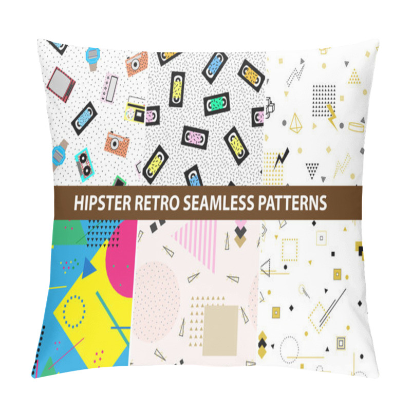 Personality  Collection Of Hipster Retro Memphis Patterns. Pillow Covers