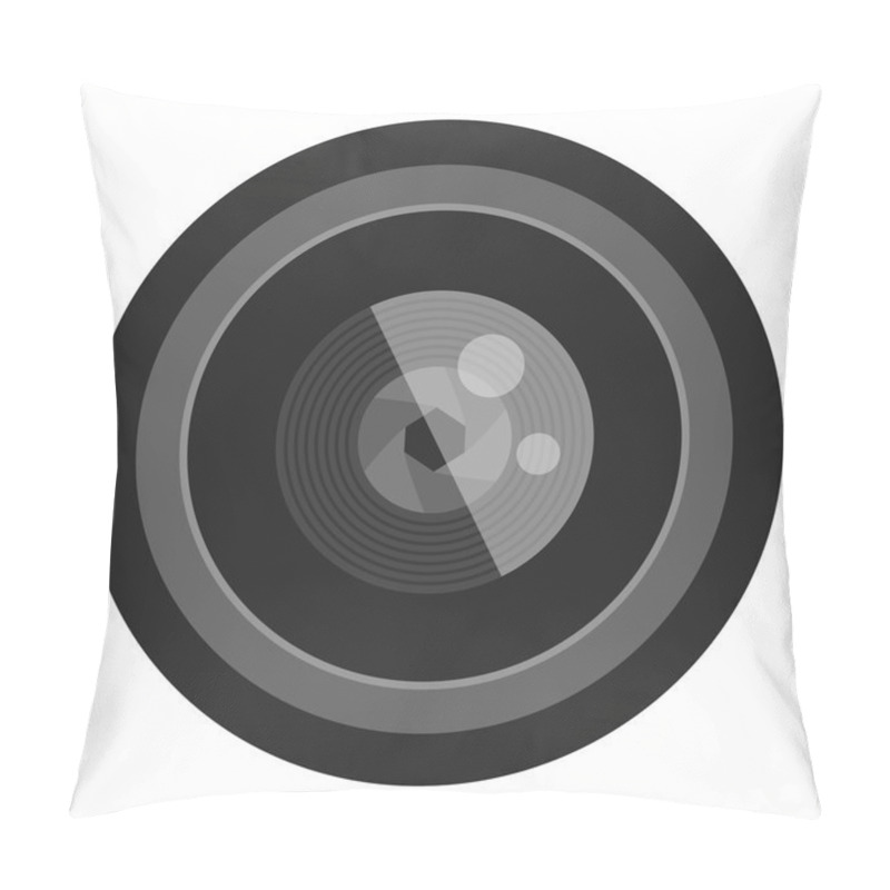 Personality  Photo Optic Lenses Vector Icon Pillow Covers