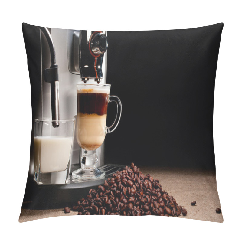 Personality  Coffee Machine And Beans Heap Pillow Covers