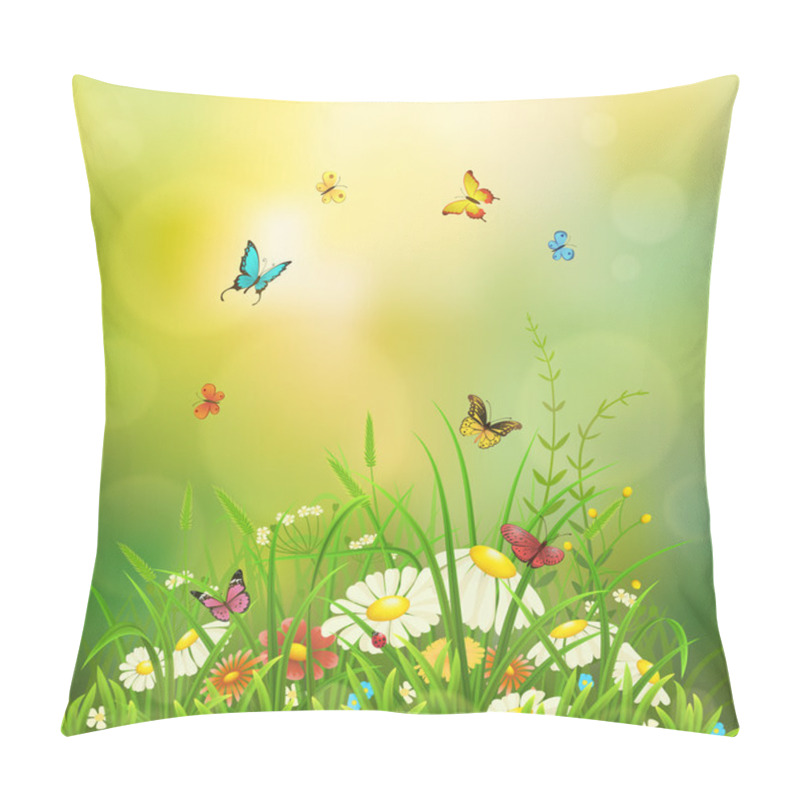 Personality  Green Spring Background Pillow Covers