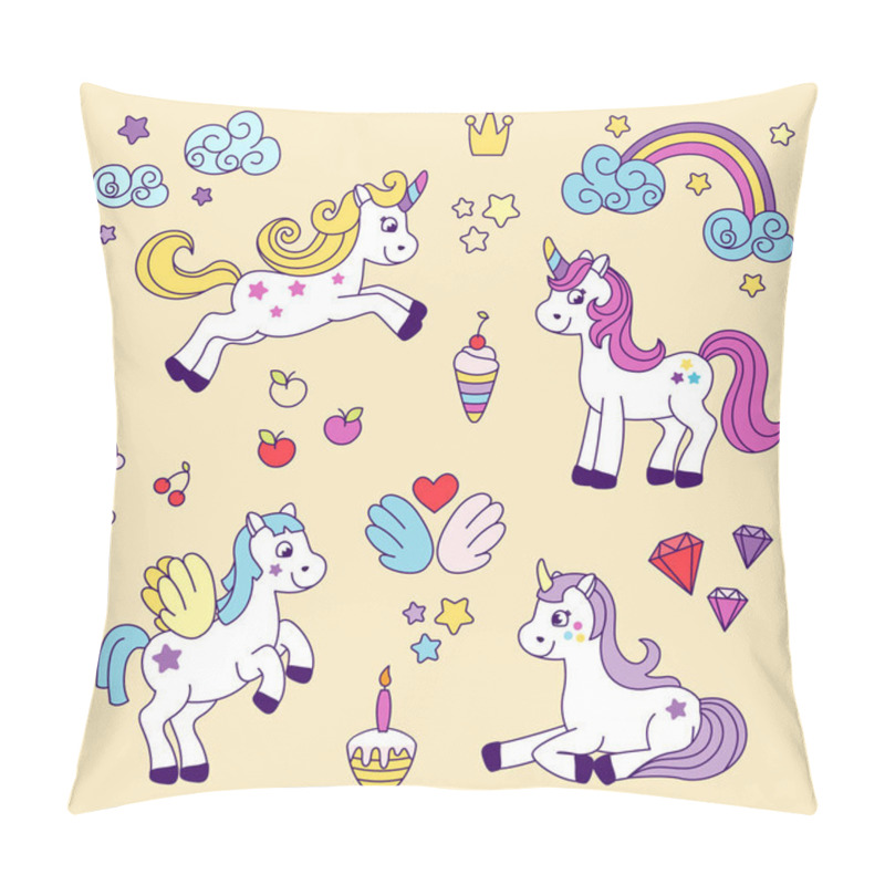 Personality  Unicorns Vector Collection. Pillow Covers