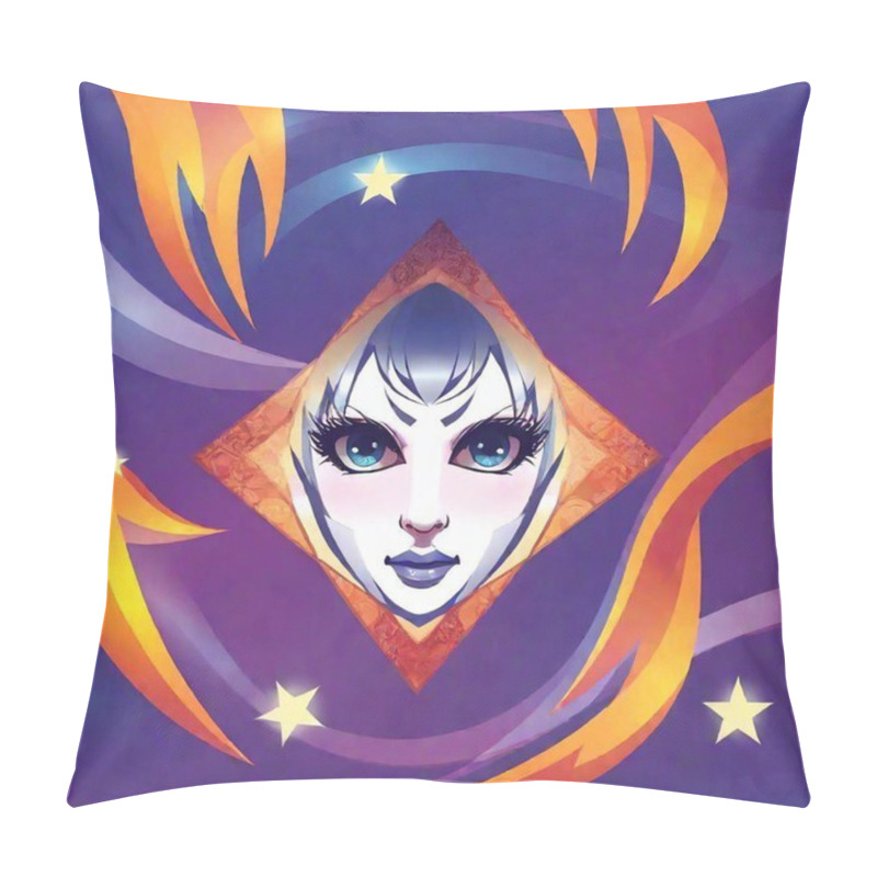 Personality  Vector Illustration Of Woman 's Eye With Stars And Magic. Pillow Covers