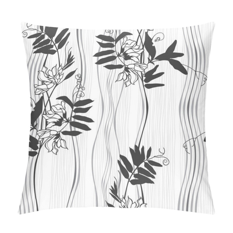 Personality  Wildflowers. Grass Mouse Peas With  Flowers. Abstract Nature Bac Pillow Covers