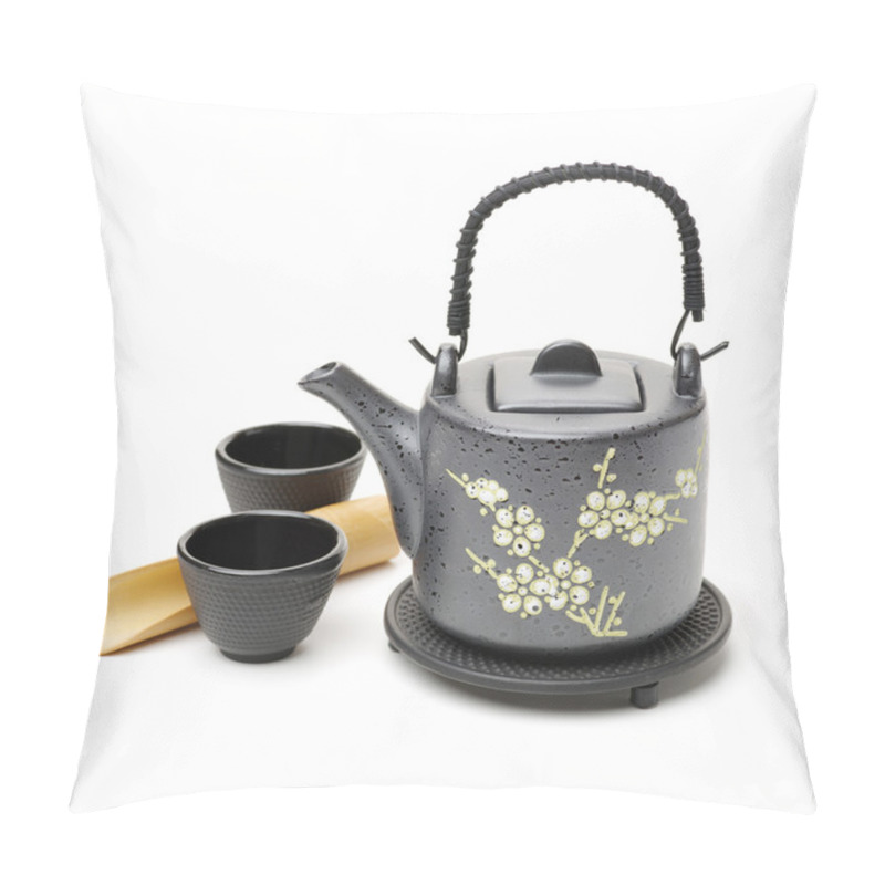 Personality  Closeup Of Tea Set On  Pillow Covers