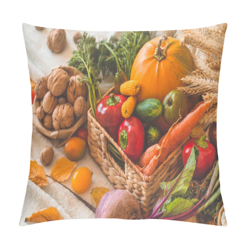 Personality  Harvest, Autumn. Still Life With Thanksgiving Concept.  Pillow Covers