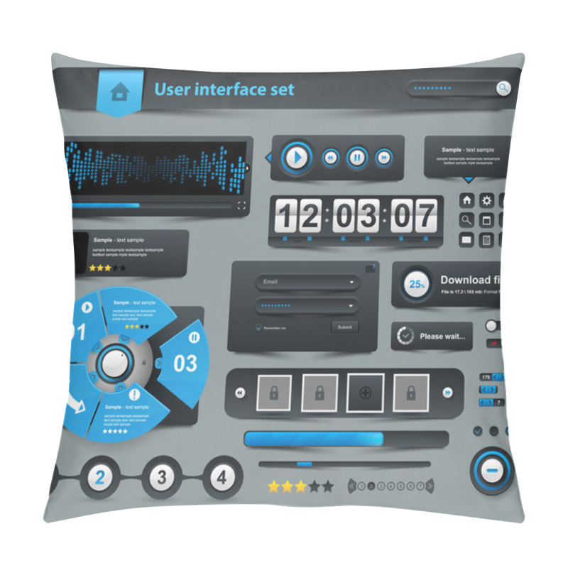 Personality  Web UI Elements. For Website Design Pillow Covers