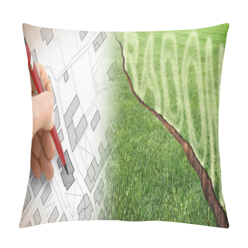 Personality  The Danger Of Radon Gas In Our Cities - Concept Image With Crack Pillow Covers