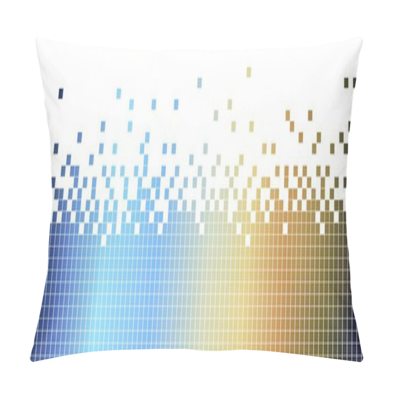 Personality  Abstract Colurful Mosaic Background-pixelated In Blue And Brown Pillow Covers