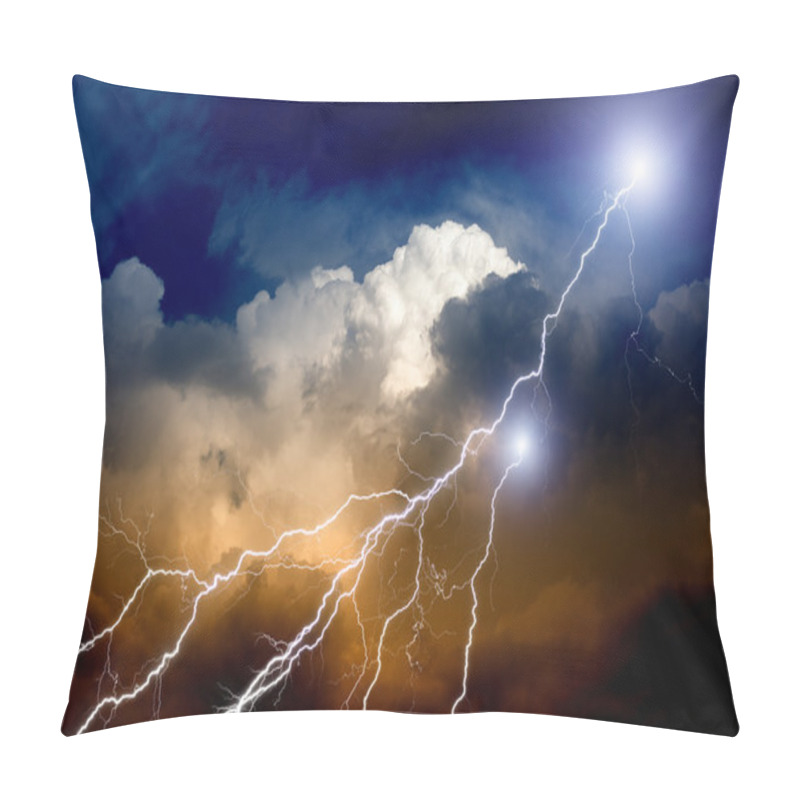 Personality  Lightnings In Sunset Sky Pillow Covers