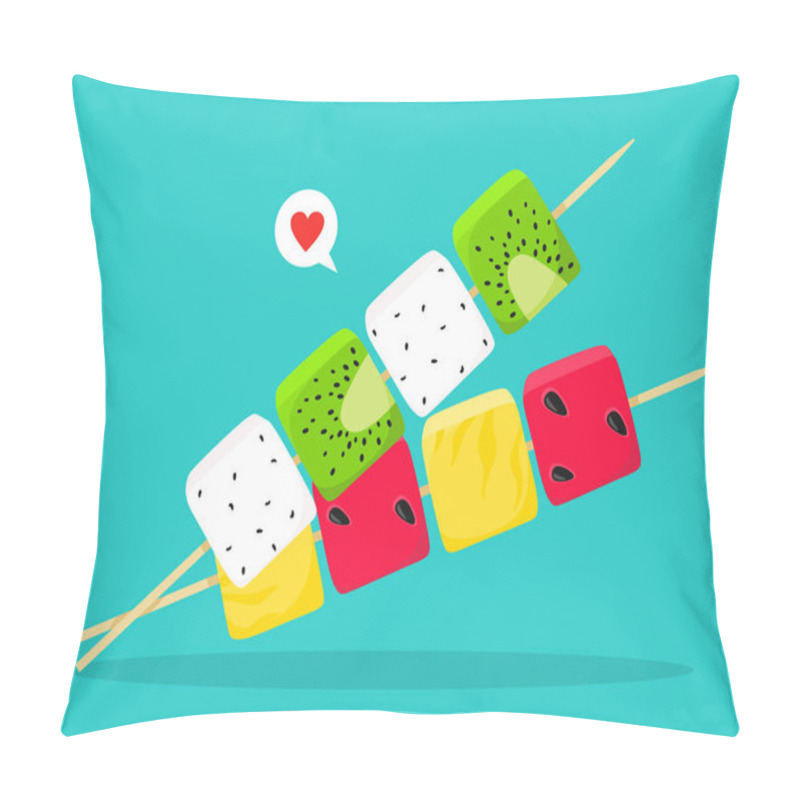 Personality  Fruit Skewers. Vector Illustration In Cartoon Flat Style. Pillow Covers