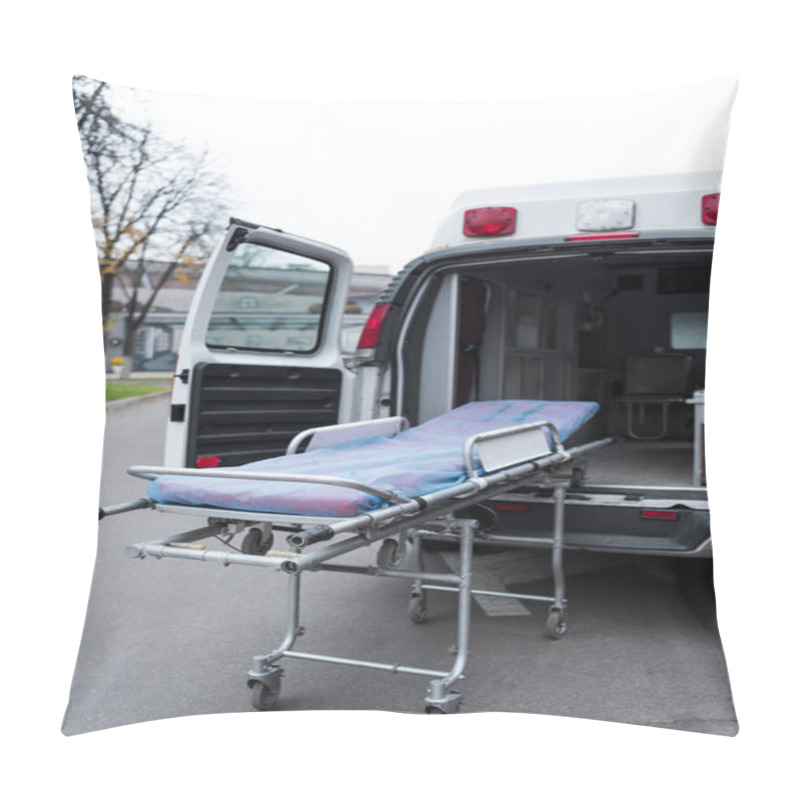 Personality  Open Ambulance Car And Stretcher On A Street  Pillow Covers