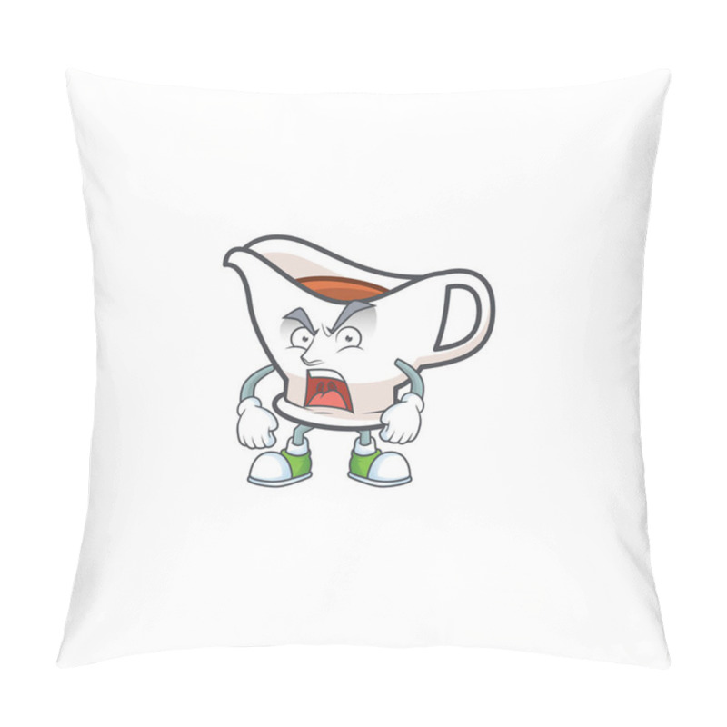 Personality  Gravy Boat For Dish With Angry Mascot. Pillow Covers