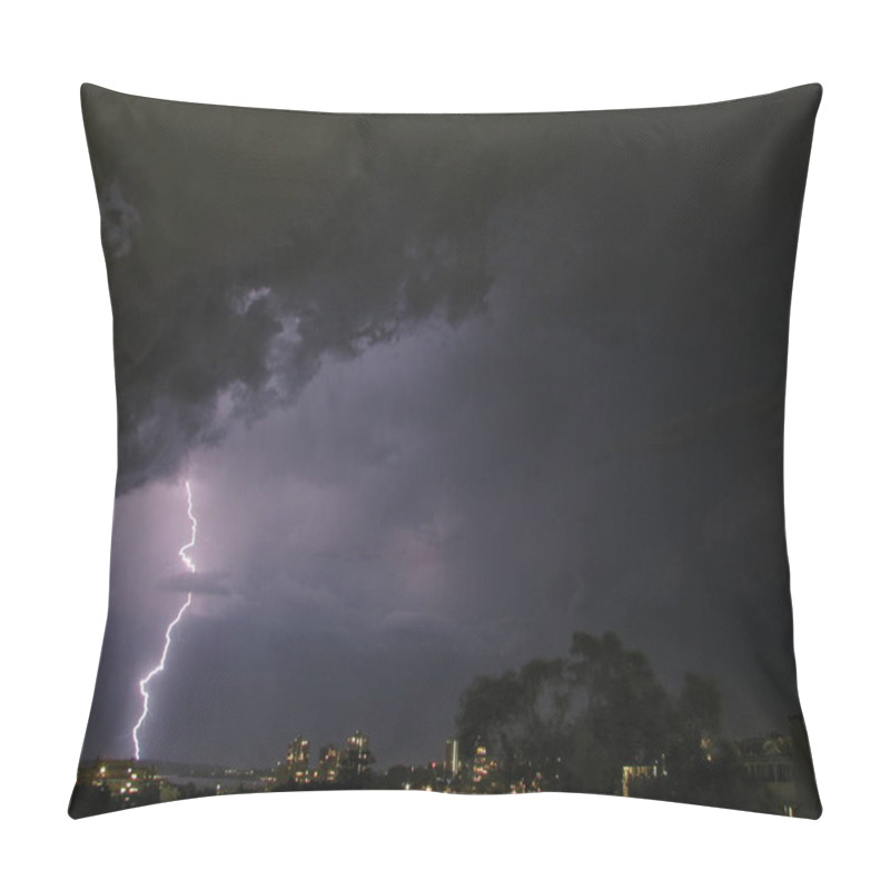 Personality  Lightning And Storm Clouds Over City Pillow Covers