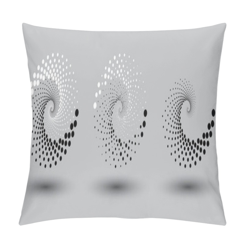 Personality  Abstract Dotted Vector Background. Halftone Effect. Spiral Dotted Background Or Icon. Yin And Yang Style Pillow Covers