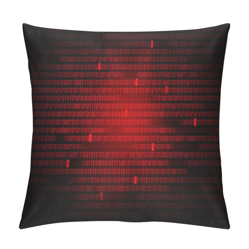 Personality  The Texture Of Red Binary Codes In The Dark Background Pillow Covers