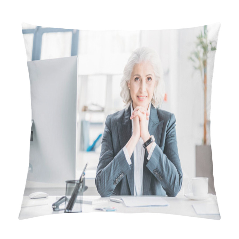 Personality  Senior Businesswoman At Workplace  Pillow Covers