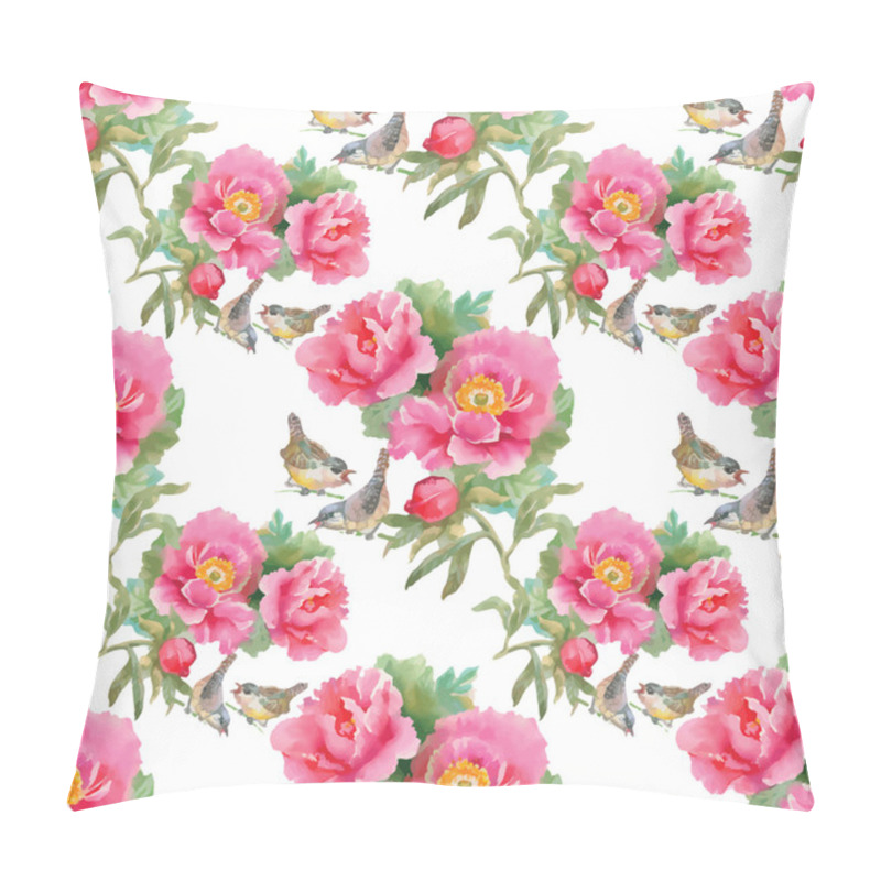 Personality  Birds In Blooming Garden Pillow Covers