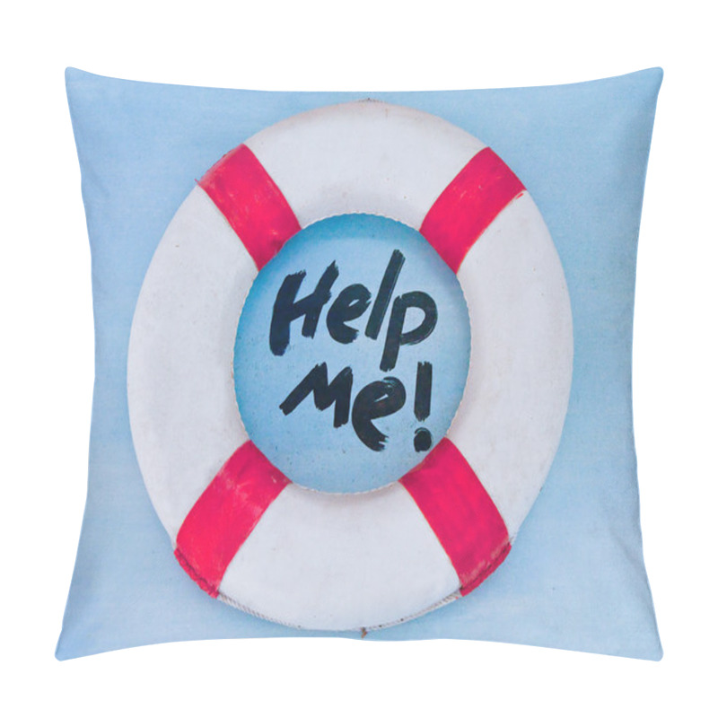 Personality  The Life Buoy Preserver On Wall Background Pillow Covers