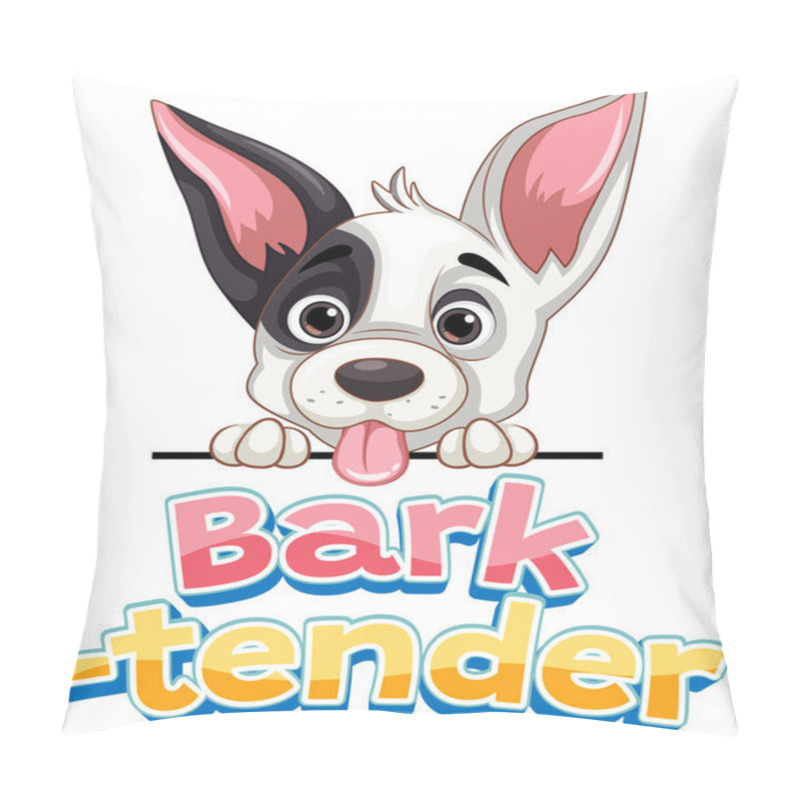 Personality  A Hilarious Cartoon Illustration Featuring A Cute Dog As A Bartender Pillow Covers