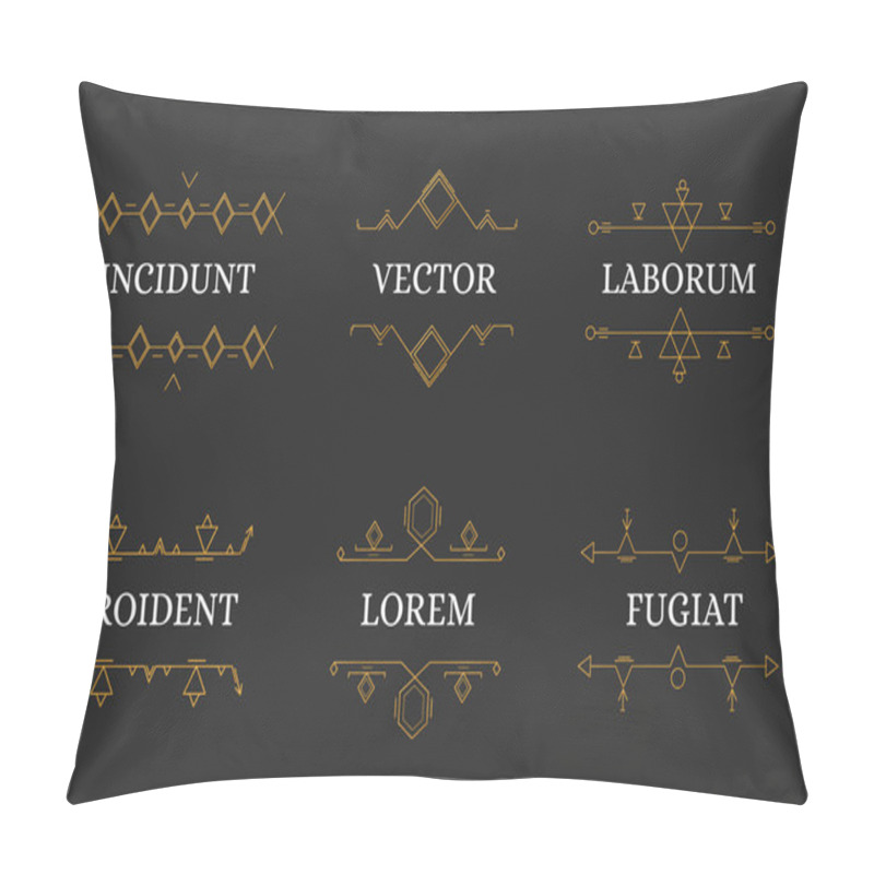 Personality  Set Of Six Geometric Framework. Linear Style. Pillow Covers