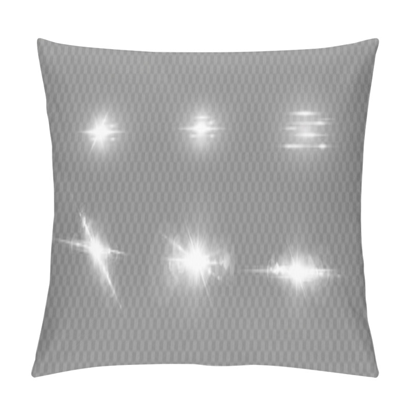 Personality  Abstract Transparent Sunlight Special Lens Flare Light Effect.Vector Blur In Motion Glow Glare. Isolated Transparent Background. Decor Element. Horizontal Star Burst Rays And Spotlight. Pillow Covers