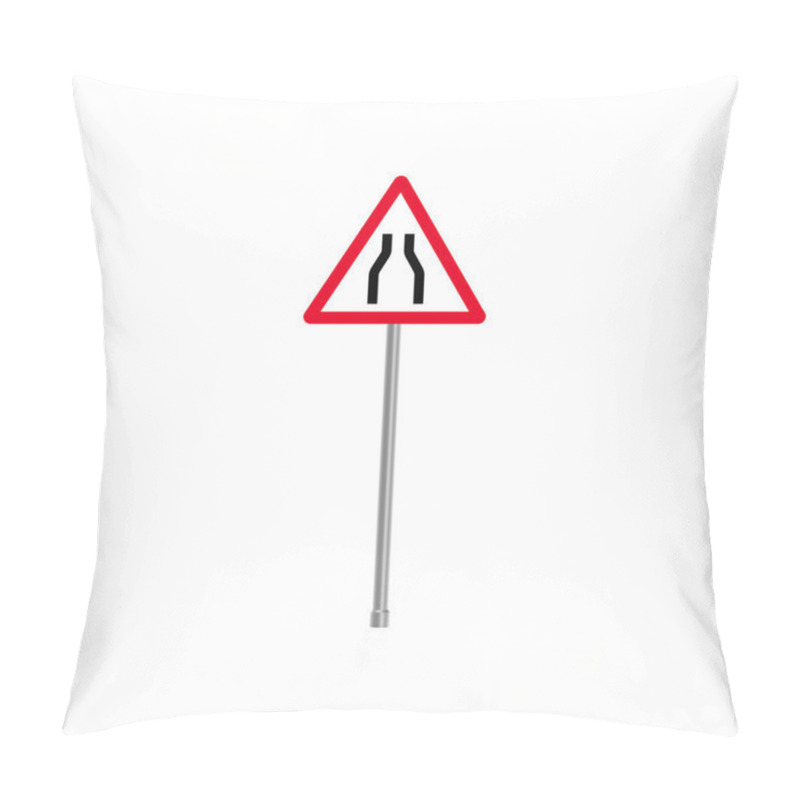 Personality  Narrow Road Ahead Traffic Sign Pillow Covers